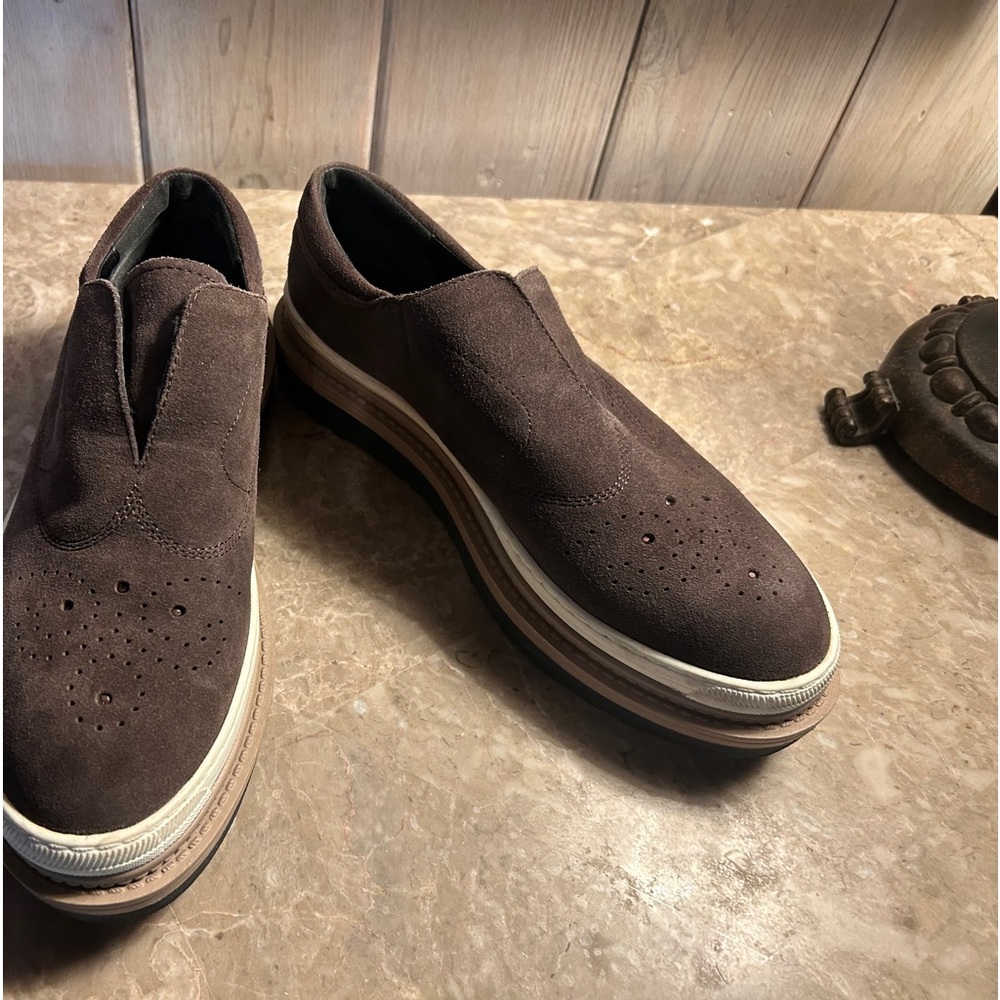 Loafers made of natural velour, used 1 time, size 9